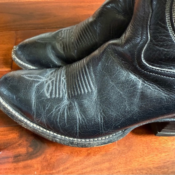 Tony Lama Black Leather Western Boots - Picture 14 of 15
